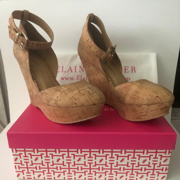 Elaine Turner Travis Cork Wedge - Picture 1 of 5